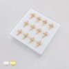 12PCS OF MULTI CZ CROSS 316L SURGICAL STEEL L-SHAPE NOSE RING BOX